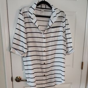 Striped Black and White Women's Top